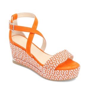 Jimmy Choo Portia 70 Espadrilles Sandals 39.5 Pop Orange